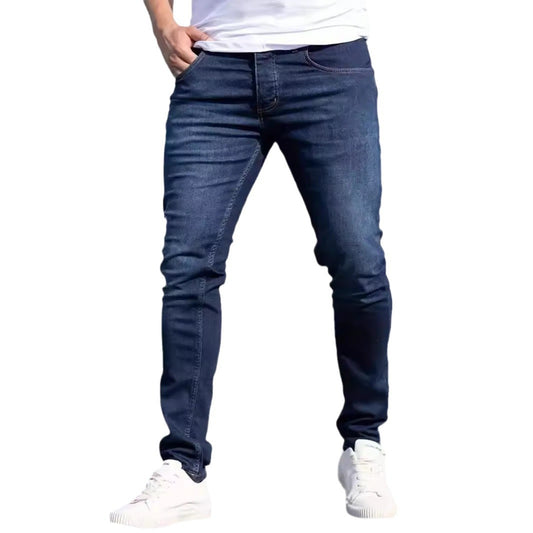Heren modieuze versleten slanke casual jeans
