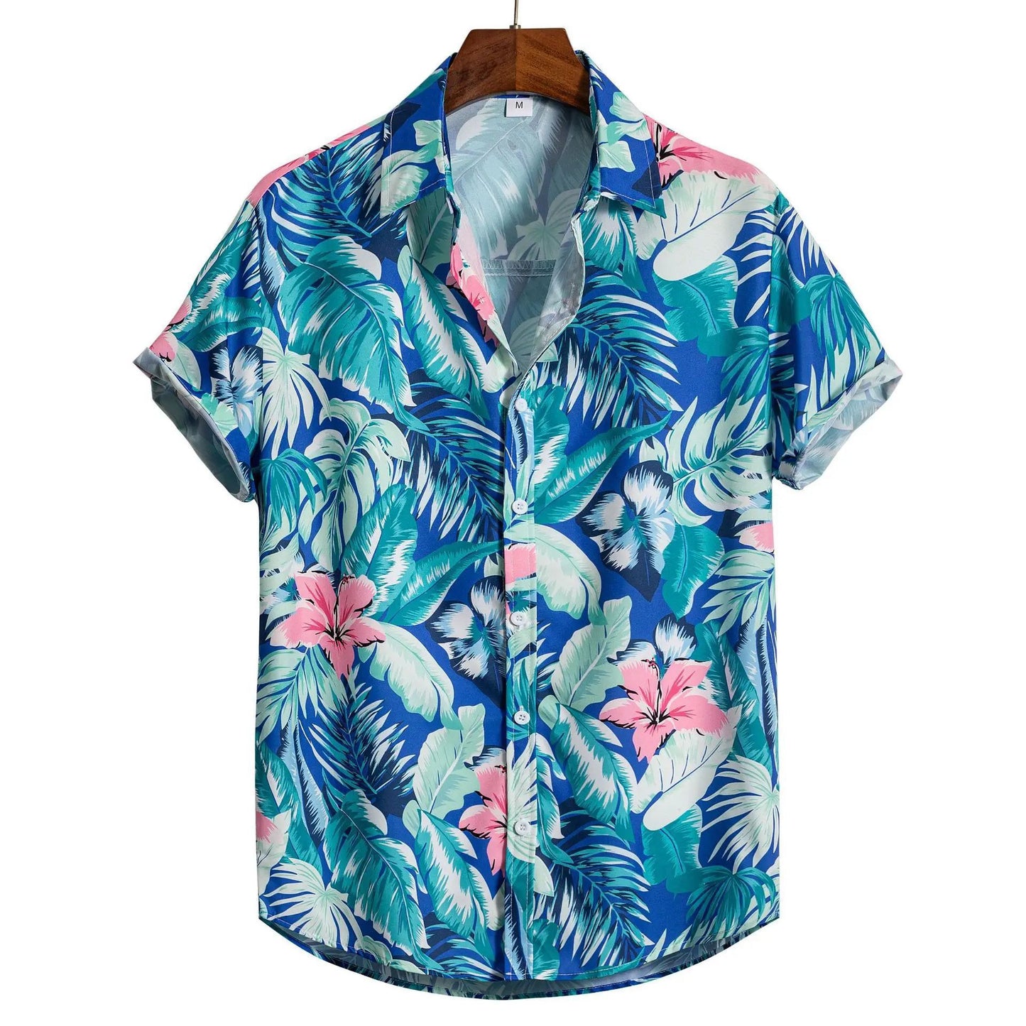 Heren shirt met print en korte mouwen