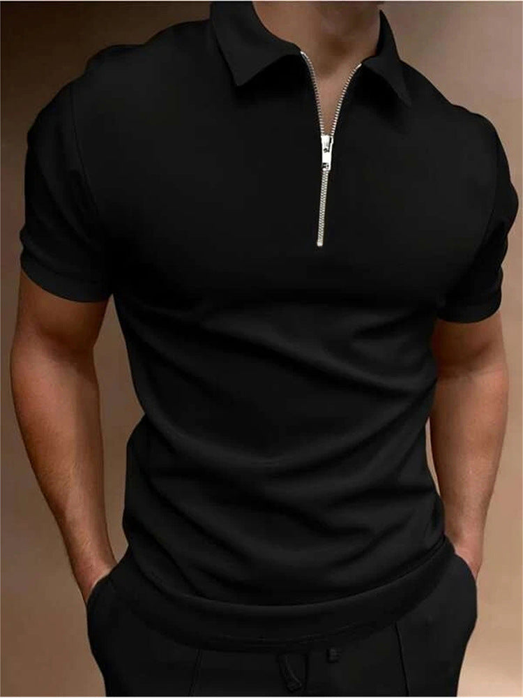 Heren poloshirt effen kleur polo kraag