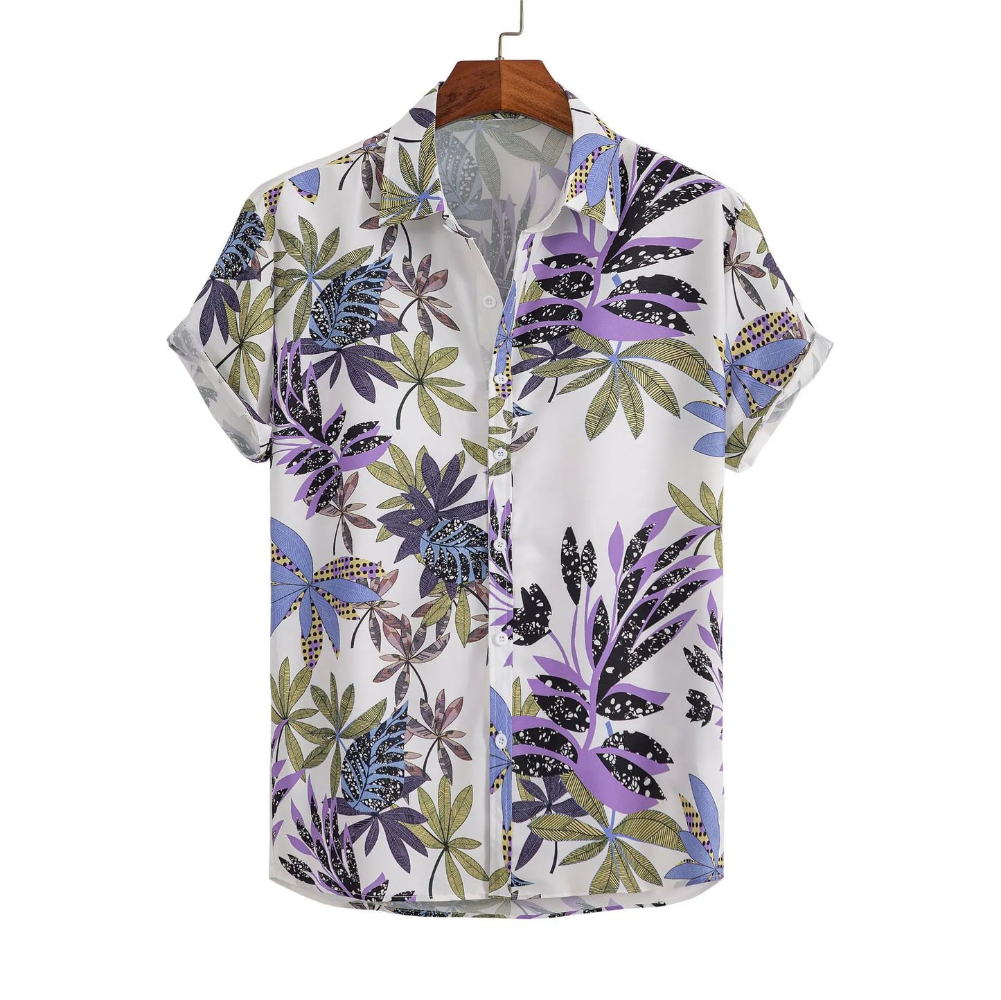 Heren shirt met print en korte mouwen