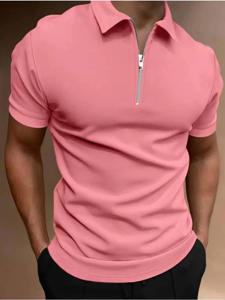 Heren poloshirt effen kleur polo kraag