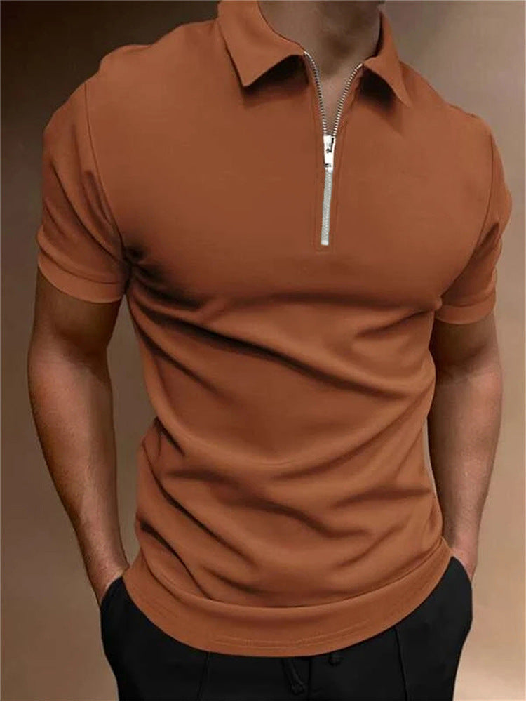 Heren poloshirt effen kleur polo kraag
