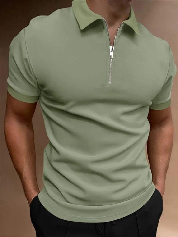 Heren poloshirt effen kleur polo kraag