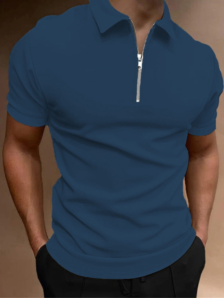 Heren poloshirt effen kleur polo kraag
