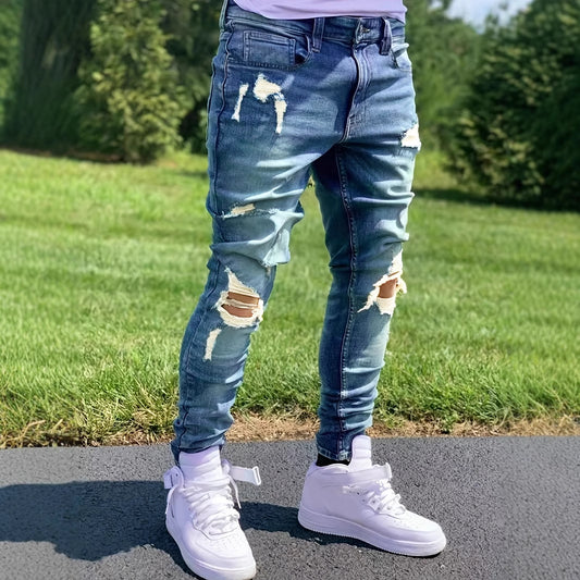 Heren gescheurde stijl jeans