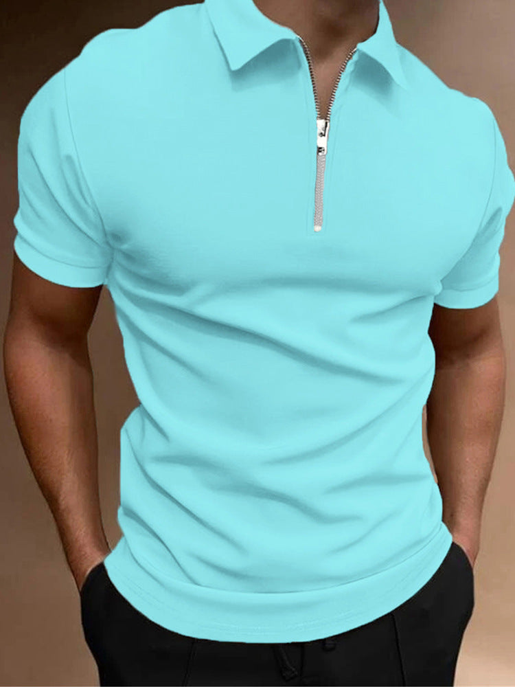 Heren poloshirt effen kleur polo kraag
