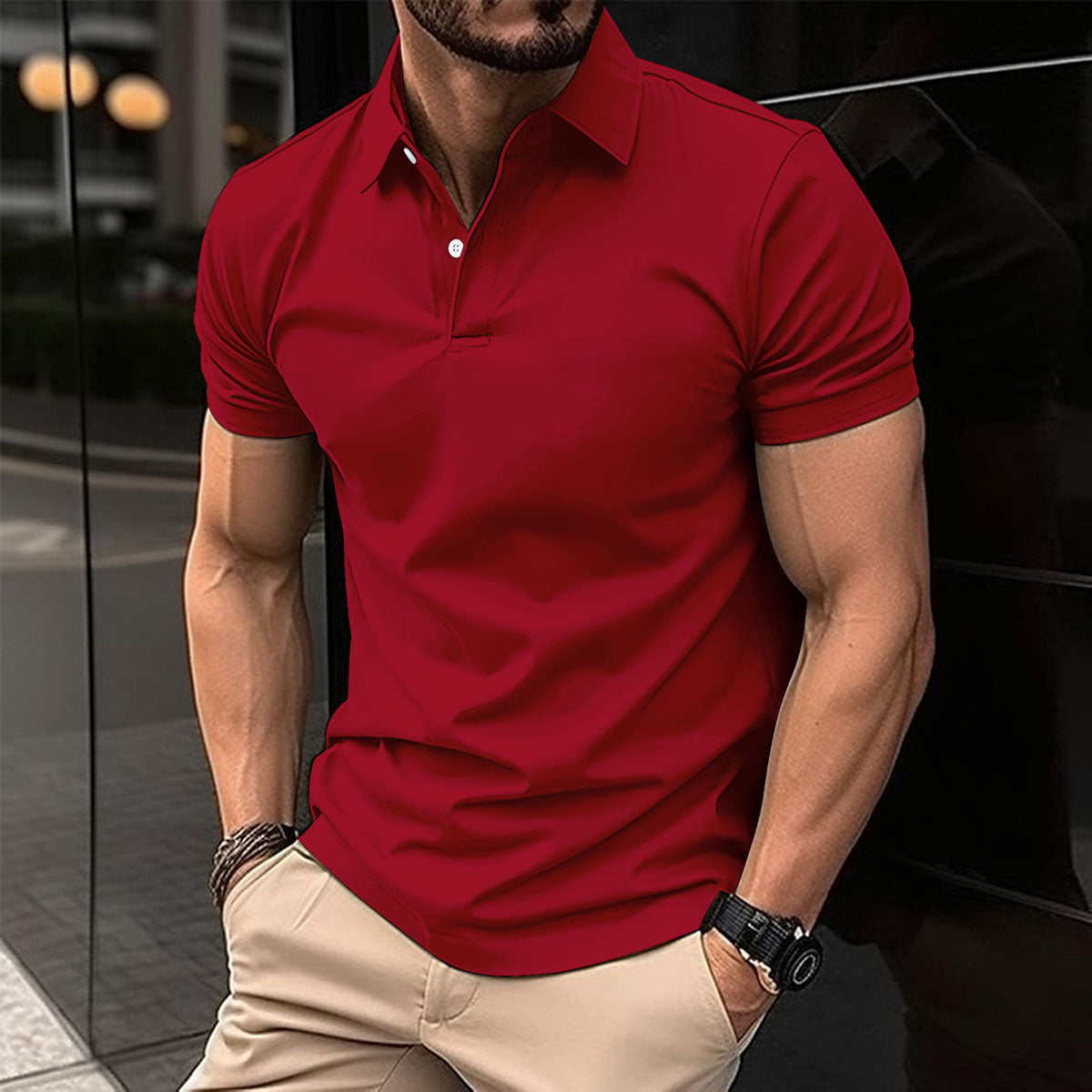 Heren poloshirt met korte mouwen