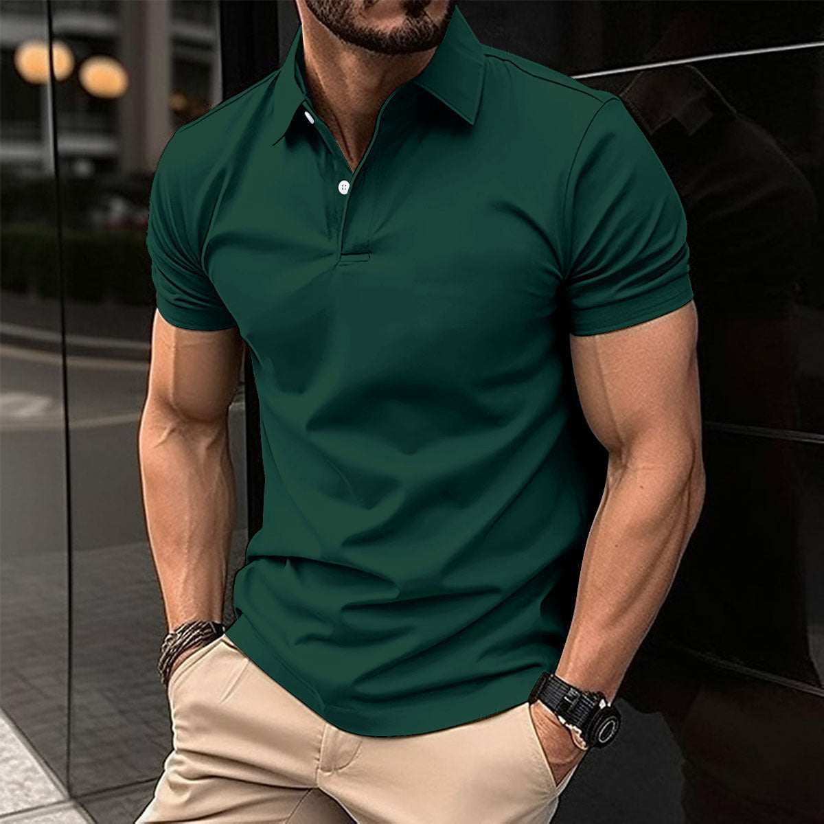 Heren poloshirt met korte mouwen