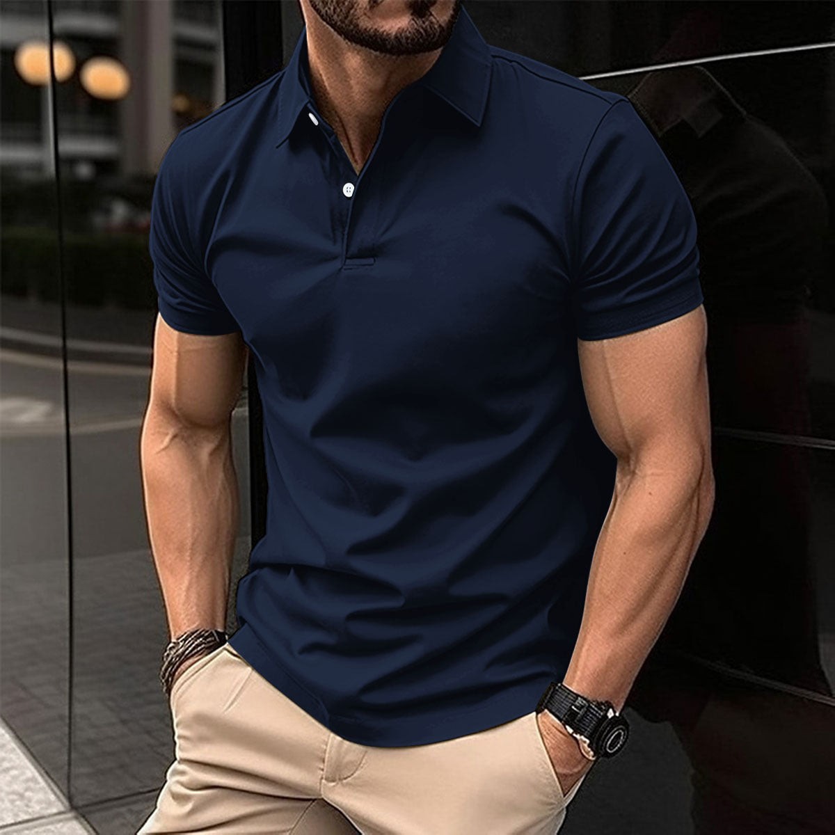 Heren poloshirt met korte mouwen