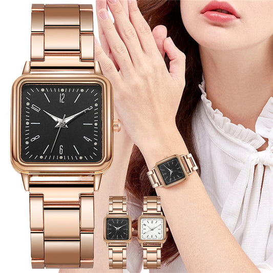 Vierkant casual dames horloge