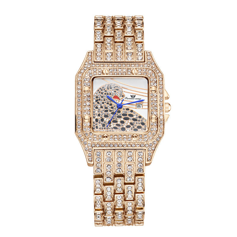 Vierkant leopard dameshorloge Quartz