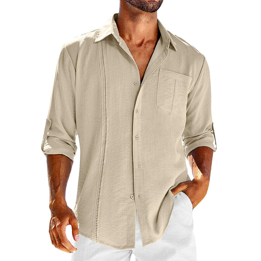Casual shirt met lange mouwen en polo kraag