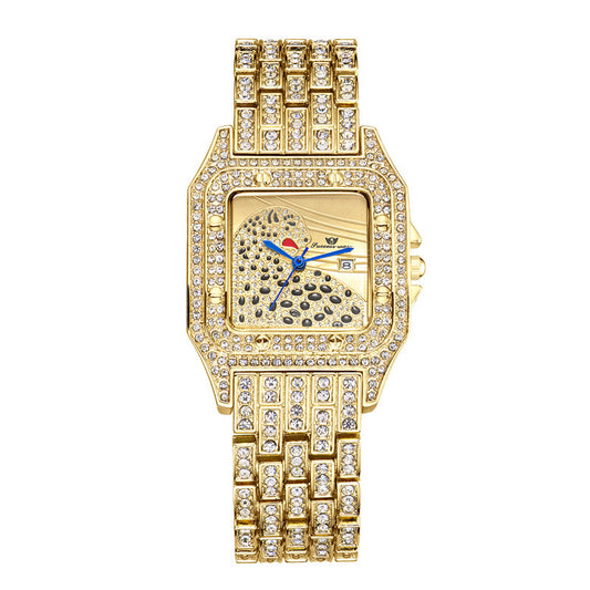 Vierkant leopard dameshorloge Quartz