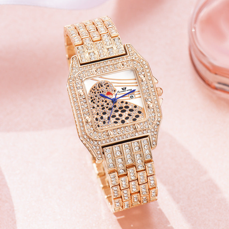 Vierkant leopard dameshorloge Quartz